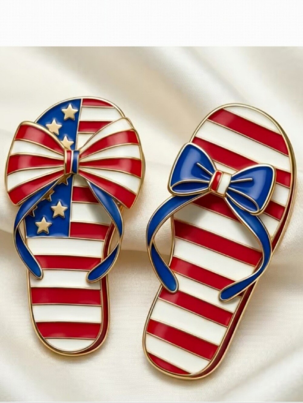 🌺Patriotic Brooch American Flag Flip Flop Brooch July 4th Brooch Labor Day